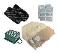 Set 12 sacchetti per aspirapolvere + 12 Profumi + 2 Filtro HEPA + 2 Filtro carbone adatti per Vorwerk Folletto VK 130 131 SC - VK130, VK131 - FP 130 131 - con carta speciale