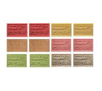 Set 12 Saponetta di Marsiglia 125g (1.5 kg Totale) - Profumazioni: Uva Rossa, Pompelmo, Verbena, Sandalo, Naturale, Rosmarino - Naturali e Delicate