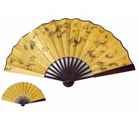 SET 12 SPLENDIDO VENTAGLIO "Nine Dragons" DA COLLEZIO IN LEGNO-STOFFA XXL 60cm