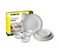 SET 12 STOVIGLIE DA CAMPEGGIO BRUNNER "SAVANA" IN STONE TOUCH ANTISCIVOLO