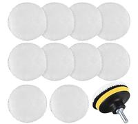 Set 12 tamponi lucidatura 75 mm con adattatore trapano cera polish auto