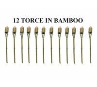 Set 12 torce in bamboo per citronella o illuminazione altezza selezionabile