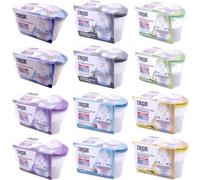 SET 12 vaschette 400ml assorbi umidità INODORE CARBONI GELSOMINO LAVANDA OCEAN VANIGLIA anti odore muffa deumidificatore sali per bagno cucina camper caravan roulotte ripostiglio dispensa armadio