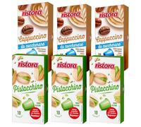 Set 120 Capsule Ristora - 60 cappuccino da zuccherare + 60 Pistacchio - Compatibili con Macchine ad uso domestico Nespresso* - Bevande Solubili- Prodotto Originale