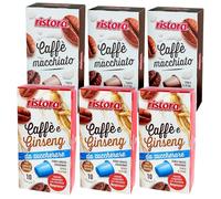 Set 120 Capsule Ristora miste compatibili con le Macchine ad uso domestico Nespresso* 60 Ginseng da zuccherare 60 macchiato