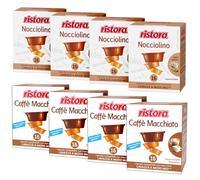Set 128 Capsule Ristora miste per macchine ad uso domestico compatibili con il sistema A Modo Mio* 64 caffè macchiato 64 nocciolino