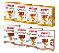 Set 128 Capsule Ristora miste per macchine ad uso domestico compatibili con il sistema A Modo Mio* 64 caffè macchiato 64 orzo