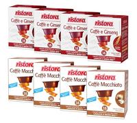 Set 128 Capsule Ristora miste per macchine ad uso domestico compatibili con il sistema A Modo Mio* 64 caffè macchiato 64 ginseng