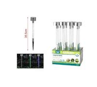 SET 12PZ LAMPADA SOLARE 35.5CM CON PICCHETTO BOLLE COLORATE LED GIARDINO 2003021