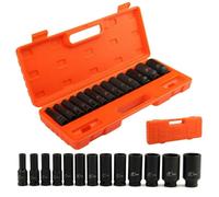Set 13 bussole boccole 1/2" esagonali a impatto pistola avvitatore da 10 a 32MM