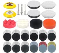 Set 133 Spugne Lucidanti - Tamponi Lucidatura 3 Pollici - Spugna e Lana - Per lucidare, levigare, cerare - Adatto per auto, trapano, lucidatrice (Multicolore)