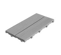 Set 14 Piastrelle Autobloccanti in Plastica Effetto Legno 37,7 x 18,6 cm da Interno o Esterno