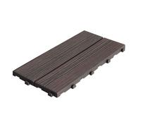 Set 14 Piastrelle Autobloccanti in Plastica Effetto Legno 37,7 x 18,6 cm da Interno o Esterno