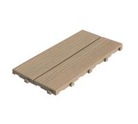 Set 14 Piastrelle Autobloccanti in Plastica Effetto Legno 37,7 x 18,6 cm da Interno o Esterno