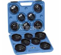 Set 15 chiavi per filtri olio da 3/8 Fervi 0018/15 in valigia da 65-82 mm
