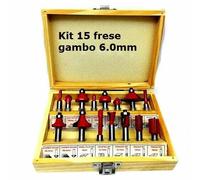 SET 15 PZ FRESE LEGNO FRESE PER SCANALARE GAMBO 6MM FRESATRICE PANTOGRAFO