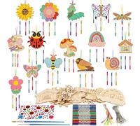 Set 15 Scacciapensieri Diy In Legno Per Bambini, Farfalla E Animali