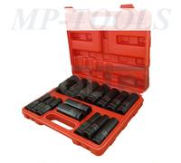 SET 15pz BUSSOLE BOCCOLE ESAGONALI A IMPATTO 1/2" 10-32mm lunghe