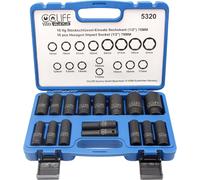 Set 16 Bussole a Impulsi Profondo Da 1/2" Prese Metriche Esagonale 10-32 Mm