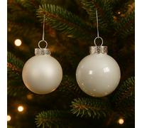 Set 16 Palline Natalizie Bianche Smaltate Lucide e Opache 3,5cm - Decorazioni Eleganti per le Festività, Ideali per Decorare il Tuo Albero - Varzi dal 1956