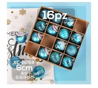 SET 16 PALLINE NATALIZIE DECORAZIONI 6 CM ADDOBBI PER ALBERO DI NATALE XC-8264