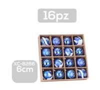 SET 16 PALLINE NATALIZIE DECORAZIONI 6 CM ADDOBBI PER ALBERO DI NATALE XC-8266
