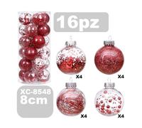 SET 16 PALLINE NATALIZIE DECORAZIONI 8 CM ADDOBBI PER ALBERO DI NATALE XC-8548