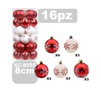 SET 16 PALLINE NATALIZIE DECORAZIONI 8 CM ADDOBBI PER ALBERO DI NATALE XC-8555