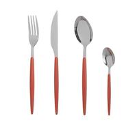 Set 16 posate acciaio inox manico arancione Marea