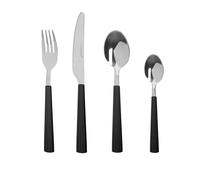 Set 16 posate in acciaio manico nero Stripes