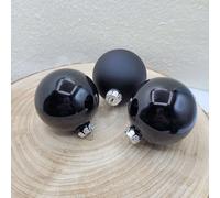 Set 16 Pz Pallina Vetro Nera Ø 7,5 - Decorazioni Natalizie
