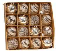 Set 16 PZ Palline Ornamento Natalizio 6cm PET Decorazioni da Appendere per Alber
