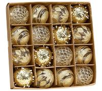 Set 16 PZ Palline Ornamento Natalizio 6cm PET Decorazioni da Appendere per Alber