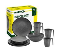 Brunner Set stoviglie melamina Lunch Box Cottery 16pz Nero