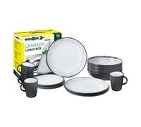 SET 16 STOVIGLIE DA CAMPEGGIO BRUNNER "GRANADA" IN STONE TOUCH ANTISCIVOLO