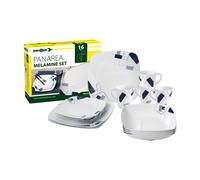 BRUNNER Set stoviglie da Campeggio (Set 16 Pezzi) per 4 Persone - Melamine Set Panarea - in melamina di Alta qualità, Antiscivolo e Resistente