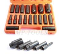 SET 18 BUSSOLE BOCCOLE ESAGONALI PER PISTOLA AVVITATORE DA 1/2'' DA 10 A 32MM