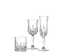 Set 18 Pezzi (6 Flute - 6 Bicchieri Acqua - 6 CALICI Vino) Calici Cristallo Opera Rcr Made in Italy