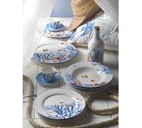 Set 18 Piatti Tema Marino in Porcellana Nàvel sia Piani sia Fondi con Gift Box