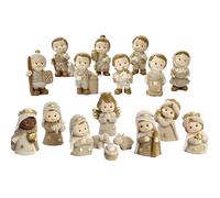 Set 18 pz personaggi presepe bambini resina h.5,8 cm decorazione sacra natalizia