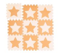 Set 18x tappeto puzzle stelle area gioco baby bimbi set 9 tasselli arancione