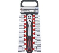 Set 19 Bussola 1/2″ 6-32 mm Acciaio Cromato Impugnatura Ergonomica Rivestita