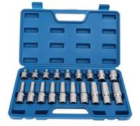 Set 19 Bussola torx da 1/2'' a Stella da E8 a E24 Per Avvitatori a Percussione
