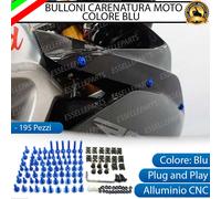 SET 195 PEZZI BULLONI E CLIP CARENATURA CARENE CARENA MOTO COLORE BLU LUCIDO