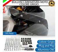 SET 195 PEZZI BULLONI E CLIP CARENATURA CARENE CARENA MOTO COLORE GRIGIO ARGENTO