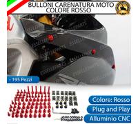 SET 195 PEZZI BULLONI E CLIP CARENATURA CARENE CARENA MOTO COLORE ROSSO LUCIDO