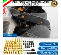 SET 195 PEZZI BULLONI E CLIP CARENE CARENA MOTO BMW COLORE ORO LUCIDO