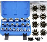 SET 19pz BUSSOLE MILLERIGHE 1/2" SCANALATO 8-32mm XZN