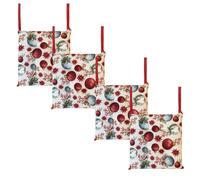 Set 2 4 6 Cuscini Sedie Cucina NATALE 40x40 cm Coprisedia Imbottiti NATALIZI