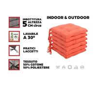 Set 2 4 6 Cuscini Sedie Cucina Soggiorno 40X40 cm Coprisedia Tinta Unita HERO